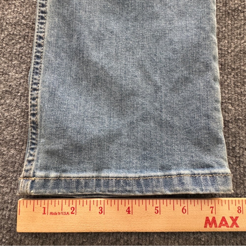 Wrangler Low Rise Straight Leg Jeans 13/14x34 Light Wash Western Stretch Denim - Picture 15 of 16